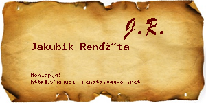 Jakubik Renáta névjegykártya